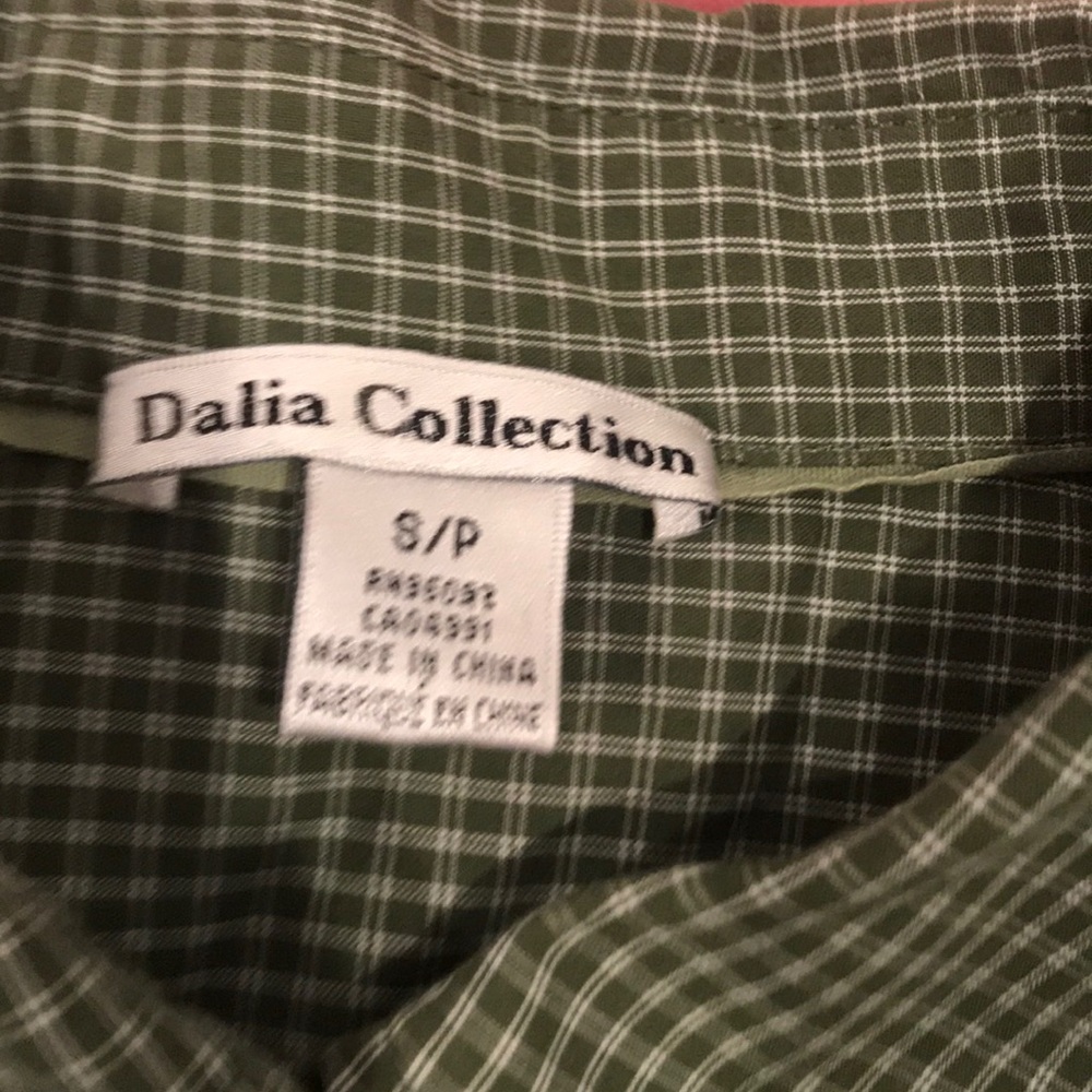 Green checkered button down - Picture 3 of 3